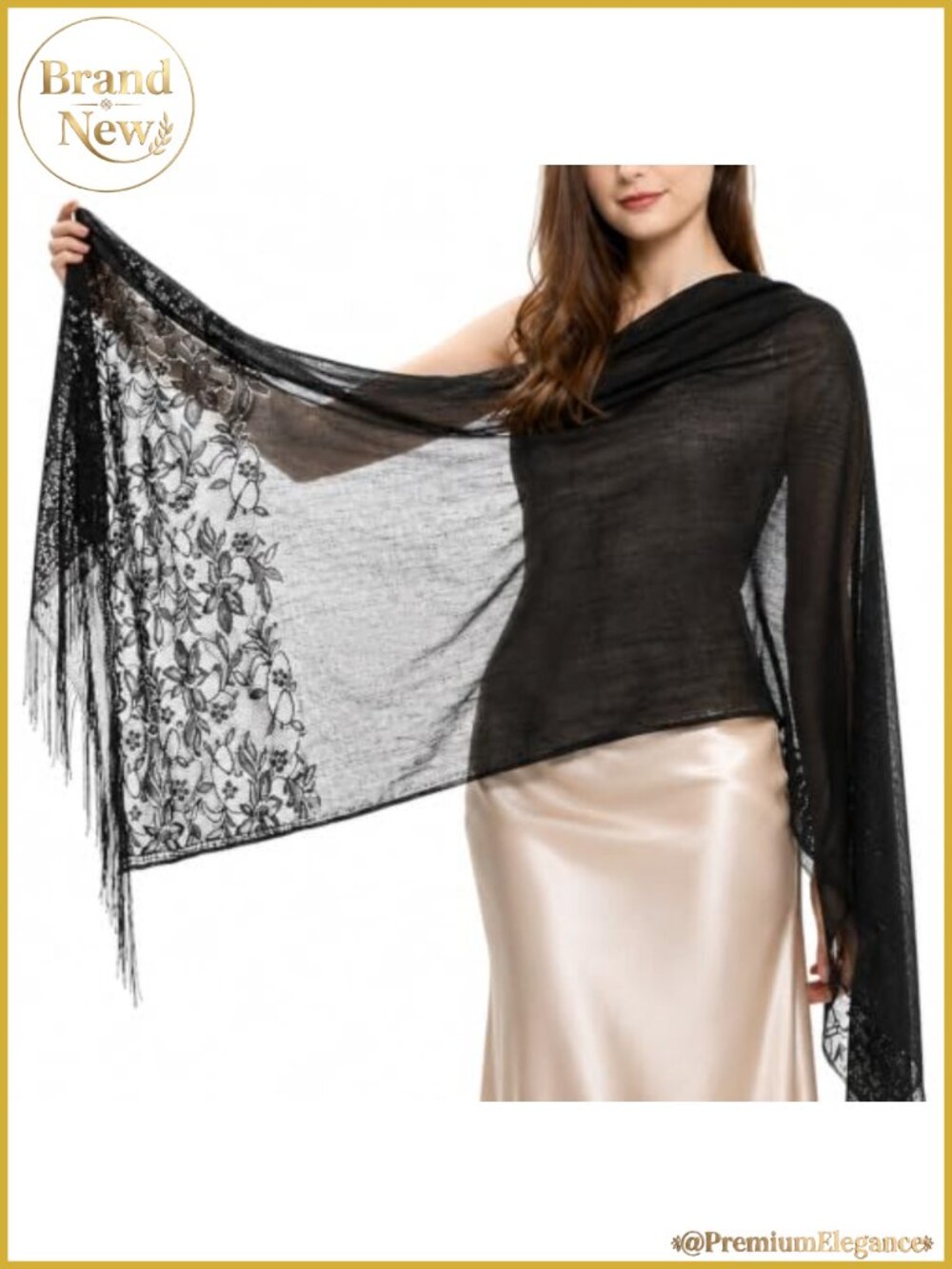 Floral Lace Shawl Wrap for Women Polyester Lightweight Breathable